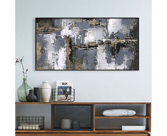 ΠΙΝΑΚΑΣ ΤΟΙΧΟΥ ABSTRACT HM4576 ΜΕ ΚΟΡΝΙΖΑ ΜΑΥΡΗ-ΚΑΜΒΑΣ 142x4.5x72Υεκ - ΠΙΝΑΚΕΣ στο Milonadakis.gr