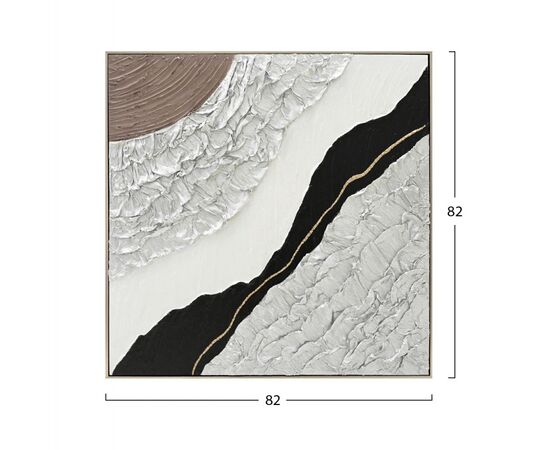 ΠΙΝΑΚΑΣ ΤΟΙΧΟΥ ABSTRACT (ΤΕΤΡΑΓΩΝΟΣ) HM4553.01 ΜΕ ΚΟΡΝΙΖΑ ΜΠΕΖ-ΚΑΜΒΑΣ 82x4.5x82Υεκ - ΠΙΝΑΚΕΣ στο Milonadakis.gr