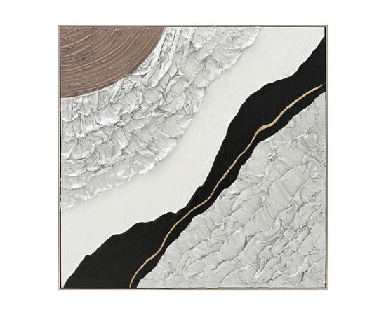 ΠΙΝΑΚΑΣ ΤΟΙΧΟΥ ABSTRACT (ΤΕΤΡΑΓΩΝΟΣ) HM4553.01 ΜΕ ΚΟΡΝΙΖΑ ΜΠΕΖ-ΚΑΜΒΑΣ 82x4.5x82Υεκ - ΠΙΝΑΚΕΣ στο Milonadakis.gr