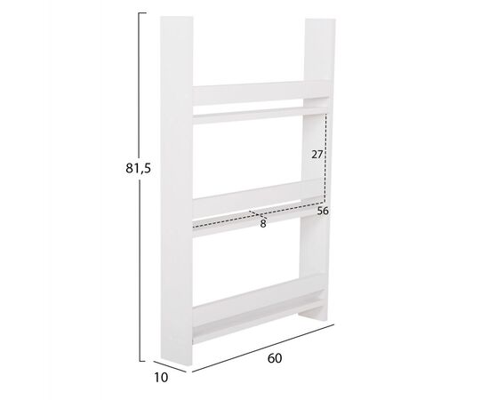 ΡΑΦΙΕΡΑ ΤΟΙΧΟΥ SANI HM18223.01 ΜΕΛΑΜΙΝΗ ΣΕ ΛΕΥΚΟ 60x10x90Υεκ. (3 ΡΑΦΙΑ) - ΠΑΙΔΙΚΟ ΔΩΜΑΤΙΟ στο Milonadakis.gr