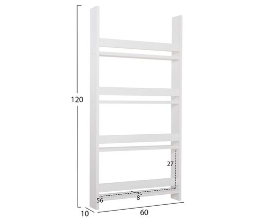 ΡΑΦΙΕΡΑ ΤΟΙΧΟΥ SANI HM18224.01 ΜΕΛΑΜΙΝΗ ΣΕ ΛΕΥΚΟ 60x10x120Υεκ. (4 ΡΑΦΙΑ) - ΠΑΙΔΙΚΟ ΔΩΜΑΤΙΟ στο Milonadakis.gr