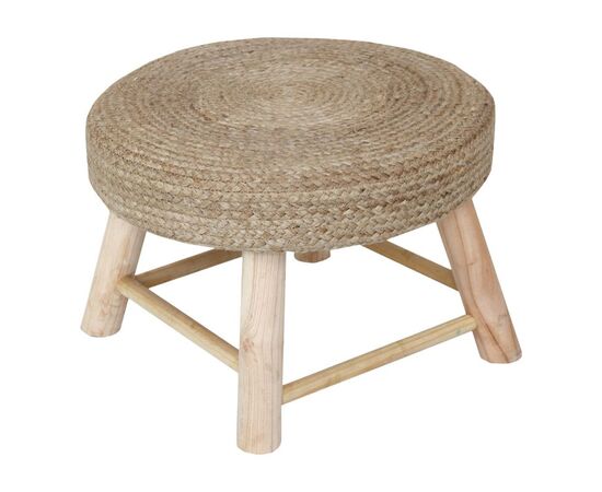 Σκαμπό Bosco Inart γιούτα σε φυσική απόχρωση και ξύλο ευκαλύπτου Φ45x40εκ - ΠΟΥΦ - ΣΚΑΜΠΟ - ΜΠΑΟΥΛΟ στο Milonadakis.gr