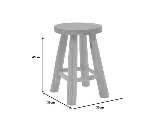 Σκαμπό Verenity pakoworld teak ξύλο σε φυσική απόχρωση Φ30x45εκ - ΣΚΑΜΠΩ στο Milonadakis.gr