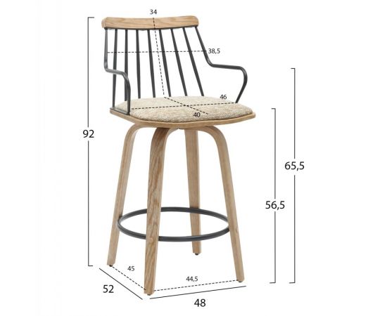 ΣΚΑΜΠΟ ΜΠΑΡ JUDI HM9985.01 WHITE WASH Κ.Π.-ΜΑΥΡΟ ΜΕΤΑΛΛΟ-ΜΠΕΖ ΥΦΑΣΜΑ 48x52x92Υεκ - ΣΚΑΜΠΟ ΜΠΑΡ στο Milonadakis.gr