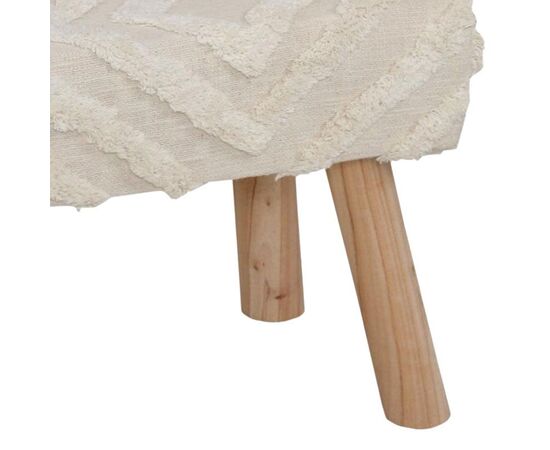 Σκαμπό Shep Inart 100% βαμβάκι σε λευκή απόχρωση και ξύλο ευκαλύπτου 60x30x40εκ - ΠΟΥΦ - ΣΚΑΜΠΟ - ΜΠΑΟΥΛΟ στο Milonadakis.gr