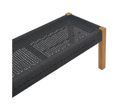 Παγκάκι Uma pakoworld teak ξύλο και σχοινί σε μαύρη απόχρωση 150x45x40εκ - ΠΑΓΚΑΚΙΑ στο Milonadakis.gr