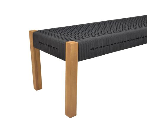 Παγκάκι Uma pakoworld teak ξύλο και σχοινί σε μαύρη απόχρωση 150x45x40εκ - ΠΑΓΚΑΚΙΑ στο Milonadakis.gr