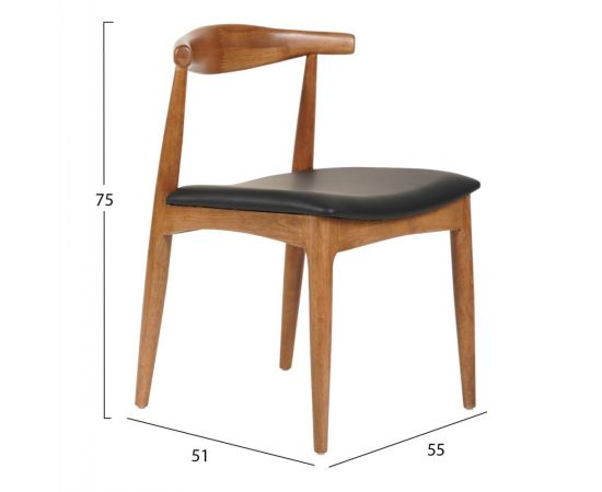 KΑΡΕΚΛΑ ΤΡΑΠΕΖΑΡΙΑΣ ALOR HM9947.03 RUBBERWOOD ΑΝΟΙΧΤΟ ΚΑΡΥΔΙ-ΜΑΥΡΟ PU 55x51x75Υεκ - ΚΑΡΕΚΛΕΣ - ΠΟΛΥΘΡΟΝΕΣ ΕΣ. στο Milonadakis.gr