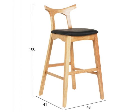 ΣΚΑΜΠΟ ΜΠΑΡ USOPP HM9951.01 RUBBERWOOD ΣΕ ΟΑΚ-ΜΑΥΡΟ PU 43x41x100Υεκ. - ΣΚΑΜΠΟ ΜΠΑΡ στο Milonadakis.gr