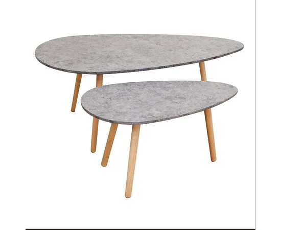 TAMY ΣΕΤ 2τμχ. CEMENT COLOR 116Χ65Χ45 & 75Χ43Χ40εκ. ΤΡΑΠΕΖΙ ΣΑΛΟΝΙΟΥ - ΤΡΑΠΕΖΑΚΙΑ ΣΑΛΟΝΙΟΥ στο Milonadakis.gr