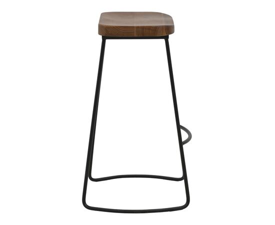 Σκαμπό μπαρ Lamul pakoworld ξύλο φτελιάς σε καρυδί-μαύρη απόχρωση και μέταλλο 48x42x71εκ - ΣΚΑΜΠΟ ΜΠΑΡ στο Milonadakis.gr