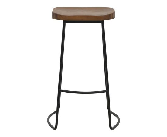 Σκαμπό μπαρ Lamul pakoworld ξύλο φτελιάς σε καρυδί-μαύρη απόχρωση και μέταλλο 48x42x71εκ - ΣΚΑΜΠΟ ΜΠΑΡ στο Milonadakis.gr