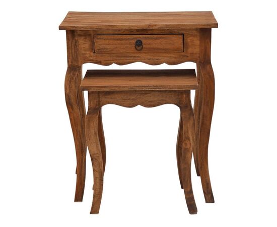 Κονσόλα με βοηθητικό τραπεζάκι Nesto pakoworld σετ 2 τεμ φυσικό αντικέ μαόνι ξύλο - ΣΥΡΤΑΡΙΕΡΕΣ - ΤΟΥΑΛΕΤΕΣ στο Milonadakis.gr