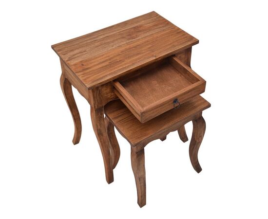 Κονσόλα με βοηθητικό τραπεζάκι Nesto pakoworld σετ 2 τεμ φυσικό αντικέ μαόνι ξύλο - ΣΥΡΤΑΡΙΕΡΕΣ - ΤΟΥΑΛΕΤΕΣ στο Milonadakis.gr