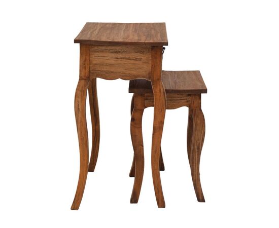 Κονσόλα με βοηθητικό τραπεζάκι Nesto pakoworld σετ 2 τεμ φυσικό αντικέ μαόνι ξύλο - ΣΥΡΤΑΡΙΕΡΕΣ - ΤΟΥΑΛΕΤΕΣ στο Milonadakis.gr