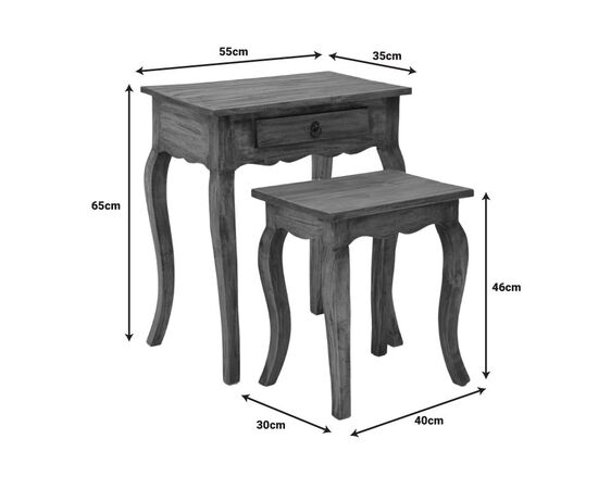 Κονσόλα με βοηθητικό τραπεζάκι Nesto pakoworld σετ 2 τεμ φυσικό αντικέ μαόνι ξύλο - ΣΥΡΤΑΡΙΕΡΕΣ - ΤΟΥΑΛΕΤΕΣ στο Milonadakis.gr