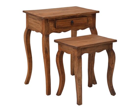 Κονσόλα με βοηθητικό τραπεζάκι Nesto pakoworld σετ 2 τεμ φυσικό αντικέ μαόνι ξύλο - ΣΥΡΤΑΡΙΕΡΕΣ - ΤΟΥΑΛΕΤΕΣ στο Milonadakis.gr