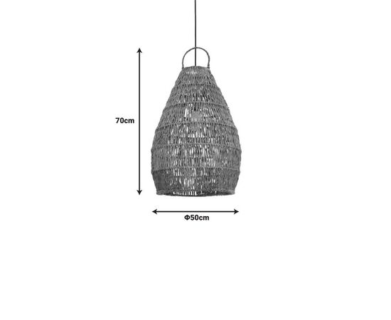 Φωτιστικό οροφής Kelog Inart ψάθα σε καφέ απόχρωση 50x50x70εκ - ΦΩΤΙΣΤΙΚΑ ΟΡΟΦΗΣ στο Milonadakis.gr