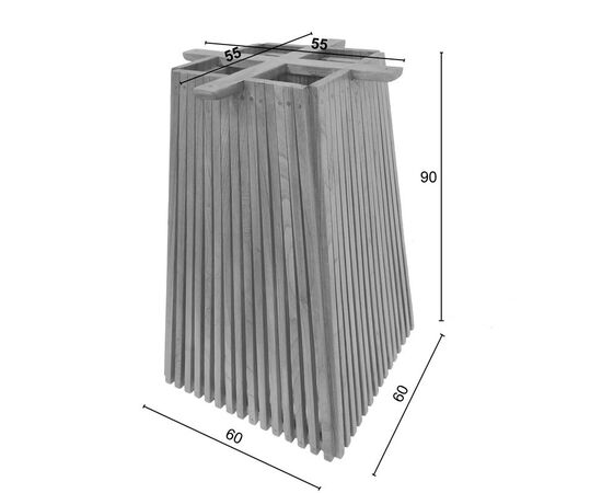 Βάση τραπεζιού μπαρ Darius pakoworld mindi ξύλο σε φυσική απόχρωση 60x60x90εκ - ΒΑΣΕΙΣ ΤΡΑΠΕΖΙΩΝ στο Milonadakis.gr