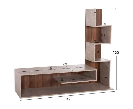 ΣΥΝΘΕΤΟ ΤΗΛΕΟΡΑΣΗΣ EDELIE HM8908.14 ΜΕΛΑΜΙΝΗ ΓΚΡΙ STONE TEXTURE-ΦΥΣΙΚΟ 150x29,5x120Υεκ. - ΣΥΝΘΕΣΕΙΣ ΣΑΛΟΝΙΟΥ στο Milonadakis.gr