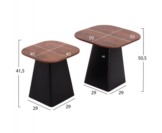 ΤΡΑΠΕΖΙA ΣΑΛΟΝΙΟΥ 2ΤΜΧ VAIOLA HM9998 ΞΥΛΟ MANGO TOP-ΜΕΤΑΛΛΙΚΕΣ ΒΑΣΕΙΣ ΜΑΥΡΕΣ 40x40 & 50x50 εκ. - ΤΡΑΠΕΖΑΚΙΑ ΣΑΛΟΝΙΟΥ στο Milonadakis.gr