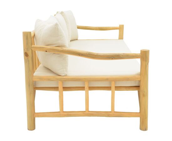 Καναπές Roziana pakoworld φυσικό teak ξύλο 210x100x80εκ - ΠΑΓΚΑΚΙΑ στο Milonadakis.gr