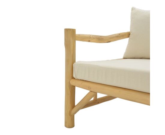 Καναπές Roziana pakoworld φυσικό teak ξύλο 210x100x80εκ - ΠΑΓΚΑΚΙΑ στο Milonadakis.gr