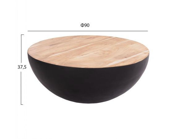 ΔΙΑΚΟΣΜΗΤΙΚΟ ΤΡΑΠΕΖΙ ΣΑΛΟΝΙΟΥ BOWL Φ90X37,5Yεκ. ΜΑΥΡΟ ΜΕ ΞΥΛΟ ΑΚΑΚΙΑΣ HM8717.21 - ΤΡΑΠΕΖΑΚΙΑ ΣΑΛΟΝΙΟΥ στο Milonadakis.gr