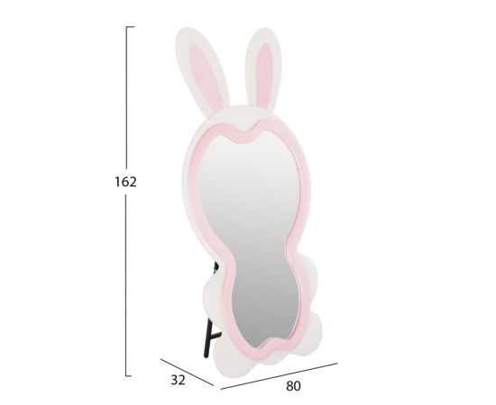 ΠΑΙΔΙΚΟΣ ΚΑΘΡΕΦΤΗΣ ΔΑΠΕΔΟΥ BUNNY HM4489.01 MDF ΡΟΖ & ΛΕΥΚΟ-ΜΑΥΡΟ STAND 80x162Υεκ. - ΚΑΘΡΕΠΤΕΣ στο Milonadakis.gr