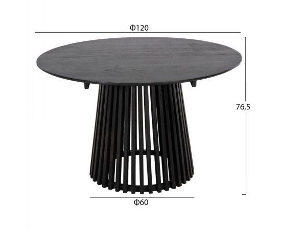 ΣΕΤ ΤΡΑΠΕΖΑΡΙΑΣ 5ΤΜΧ OSLO HM21075.01 ΣΤΡΟΓΓΥΛΟ ΤΡΑΠΕΖΙ Φ120εκ. & 4 ΚΑΡΕΚΛΕΣ-ΜΑΥΡΟ - ΤΡΑΠΕΖΑΡΙΕΣ στο Milonadakis.gr