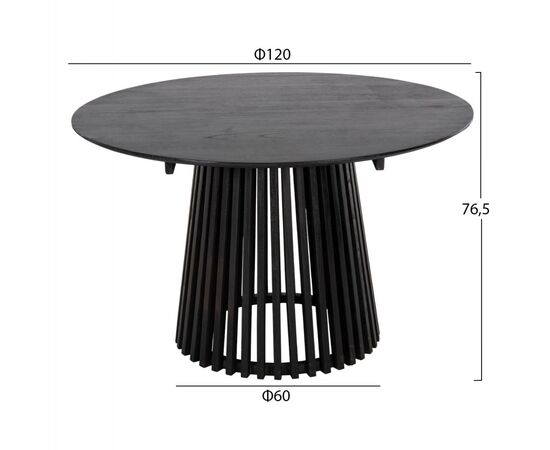 ΣΕΤ ΤΡΑΠΕΖΑΡΙΑΣ 5ΤΜΧ KINGSLEY HM21075.02 ΣΤΡΟΓΓΥΛΟ ΤΡΑΠΕΖΙ Φ120εκ.& 4 ΚΑΡΕΚΛΕΣ-ΜΑΥΡΟ - ΤΡΑΠΕΖΑΡΙΕΣ στο Milonadakis.gr