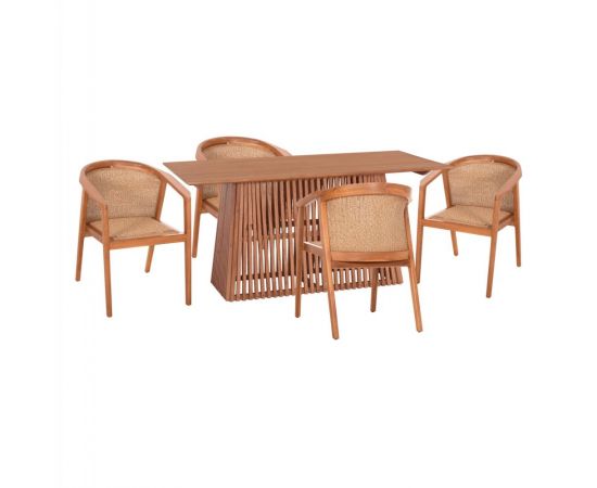 ΣΕΤ ΤΡΑΠΕΖΑΡΙΑΣ 5ΤΜΧ RENLY HM21078.02 ΟΡΘΟΓΩΝΙΟ ΤΡΑΠΕΖΙ & 4 ΚΑΡΕΚΛΕΣ - ΤΡΑΠΕΖΑΡΙΕΣ στο Milonadakis.gr