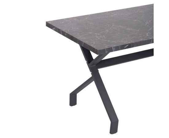 ΤΡΑΠΕΖΙ ΚΟΥΖΙΝΑΣ LANA HM18221.02 ΜΕΛΑΜΙΝΗ ΜΑΥΡΟ ΜΑΡΜΑΡΟ-ΜΑΥΡΑ ΜΕΤΑΛ.ΠΟΔΙΑ 140x70x72.5Υεκ - ΤΡΑΠΕΖΙΑ ΚΟΥΖΙΝΑΣ στο Milonadakis.gr