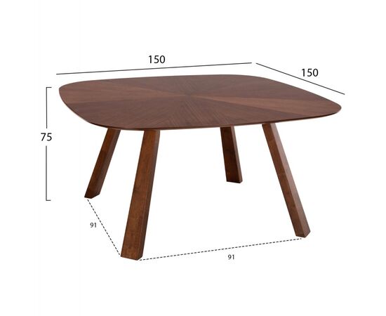 ΤΡΑΠΕΖΙ ΤΡΑΠΕΖΑΡΙΑΣ RINER HM9733 MDF ΜΕ ΚΑΠΛΑΜΑ ΚΑΡΥΔΙΑΣ 150x150x75Υ εκ. - ΤΡΑΠΕΖΙΑ ΚΟΥΖΙΝΑΣ στο Milonadakis.gr