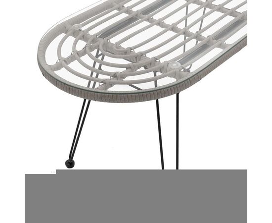 Τραπέζι Naoki pakoworld μέταλλο μαύρο-pe γκρι-γυαλί 100x45x46εκ - ΤΡΑΠΕΖΙΑ ΕΞ. ΧΩΡΟΥ στο Milonadakis.gr