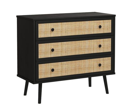 Συρταριέρα Oslo pakoworld 3ων συρταριών μαύρο-φυσικό 90x39x79εκ - ΣΥΡΤΑΡΙΕΡΕΣ - ΤΟΥΑΛΕΤΕΣ στο Milonadakis.gr