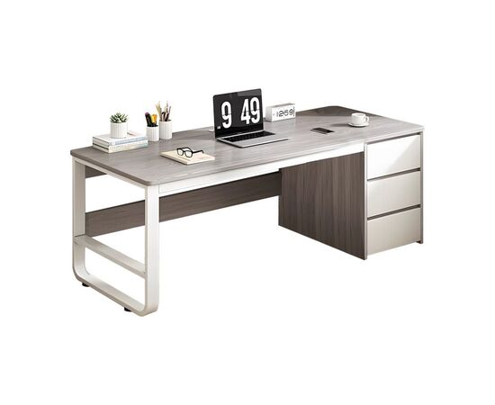 Γραφείο Salto pakoworld με ραφιέρα-MDF γκρι-λευκό 120x48x74εκ - ΓΡΑΦΕΙΑ στο Milonadakis.gr