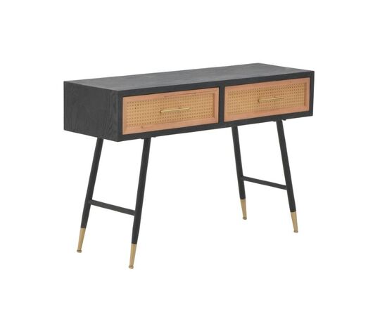 Κονσόλα Hasmia Inart φυσικό-μαύρο ξύλο-μέταλλο 110x35x76εκ - ΕΠΙΠΛΑ ΕΙΣΟΔΟΥ στο Milonadakis.gr