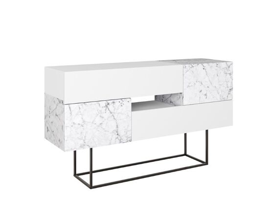 Μπουφές Roberta pakoworld μελαμίνης λευκό μαρμάρου 145x40x82εκ - ΜΠΟΥΦΕΔΕΣ-ΚΟΝΣΟΛΕΣ στο Milonadakis.gr