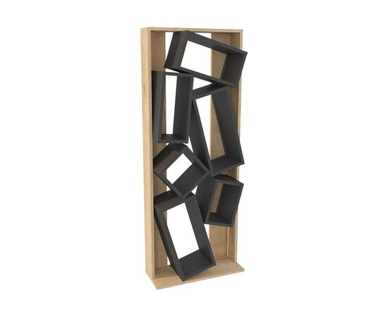 Βιβλιοθήκη Jamey pakoworld φυσικό-ανθρακί 60x24x153,6εκ - ΒΙΒΛΙΟΘΗΚΕΣ στο Milonadakis.gr