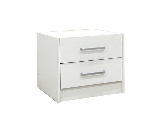 Κομοδίνο OLYMPUS pakoworld με 2 συρτάρια χρώμα λευκό 47.5x40.5x40.5εκ - ΚΟΜΟΔΙΝΑ στο Milonadakis.gr