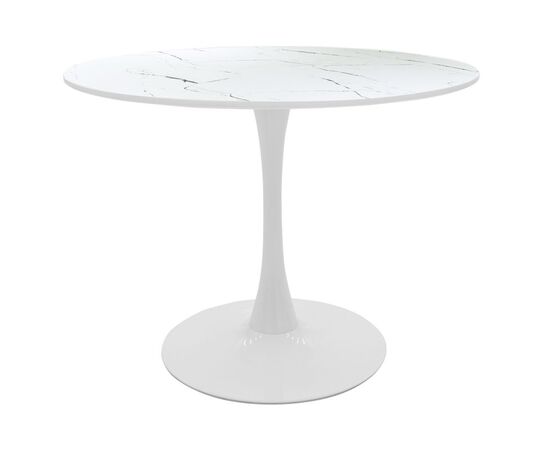 Τραπέζι Balou I pakoworld MDF λευκό μαρμάρου Φ120x75εκ - ΤΡΑΠΕΖΙΑ ΚΟΥΖΙΝΑΣ στο Milonadakis.gr