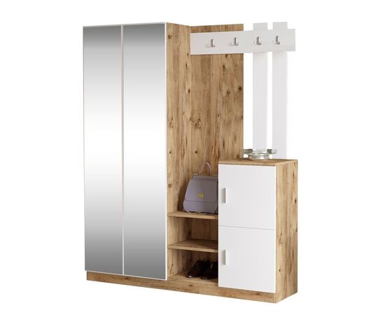 Έπιπλο εισόδου Doorse pakoworld μελαμίνης λευκό-sonoma 147.5x35x180εκ - ΕΠΙΠΛΑ ΕΙΣΟΔΟΥ στο Milonadakis.gr