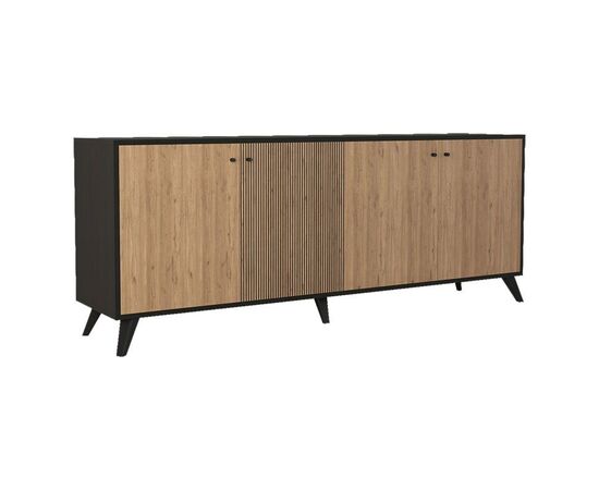 Μπουφές Flipter pakoworld μελαμίνης oak-μαύρο 182x40x78,6εκ - ΜΠΟΥΦΕΔΕΣ-ΚΟΝΣΟΛΕΣ στο Milonadakis.gr