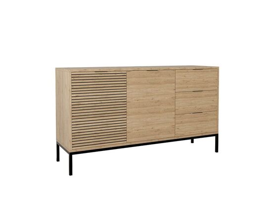 Μπουφές Leodrif pakoworld μελαμίνης oak-μαύρο 140x40x80εκ - ΜΠΟΥΦΕΔΕΣ-ΚΟΝΣΟΛΕΣ στο Milonadakis.gr