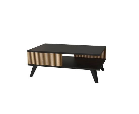 Τραπέζι σαλονιού Flipter pakoworld μελαμίνης oak-μαύρο 83x34x54εκ - ΤΡΑΠΕΖΑΚΙΑ ΣΑΛΟΝΙΟΥ στο Milonadakis.gr
