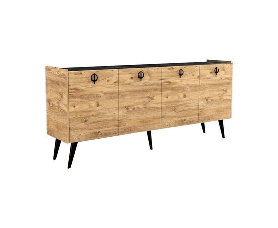 Μπουφές Jeslie pakoworld μελαμίνης oak-ανθρακί 180x40x79εκ - ΜΠΟΥΦΕΔΕΣ-ΚΟΝΣΟΛΕΣ στο Milonadakis.gr