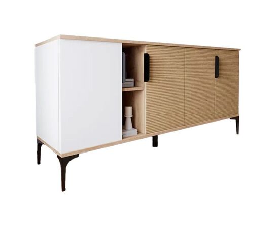 Μπουφές Tajesy pakoworld μελαμίνης λευκό-oak 180x40x78εκ - ΜΠΟΥΦΕΔΕΣ-ΚΟΝΣΟΛΕΣ στο Milonadakis.gr
