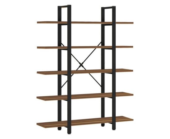 Βιβλιοθήκη Esthon pakoworld καρυδί-μαύρο μέταλλο 120x28x180εκ - ΒΙΒΛΙΟΘΗΚΕΣ στο Milonadakis.gr