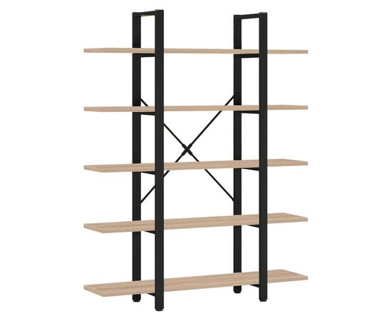 Βιβλιοθήκη Esthon pakoworld φυσικό-μαύρο μέταλλο 120x28x180εκ - ΒΙΒΛΙΟΘΗΚΕΣ στο Milonadakis.gr